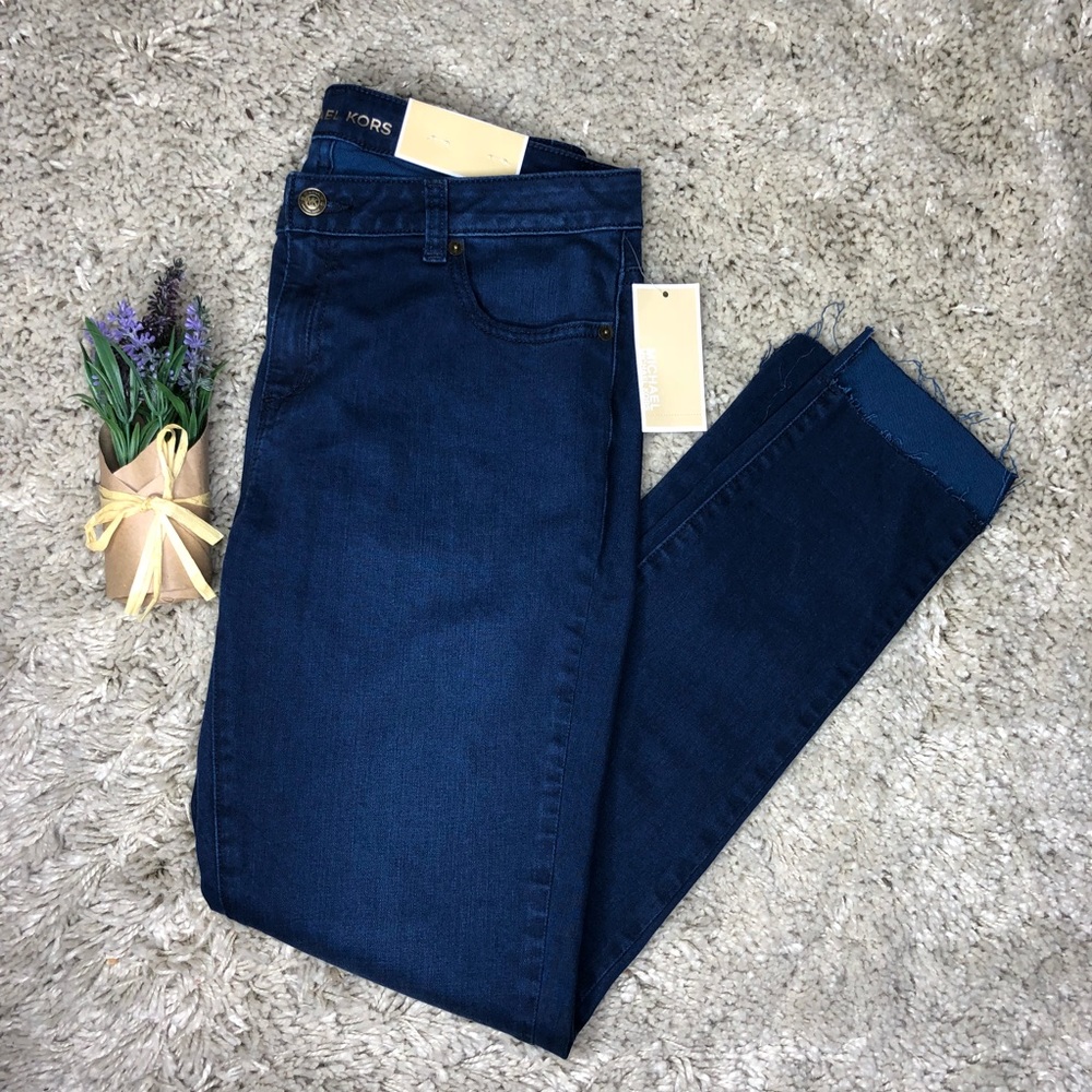 NWT Michael Kors Izzy Skinny Jeans Raw Hem